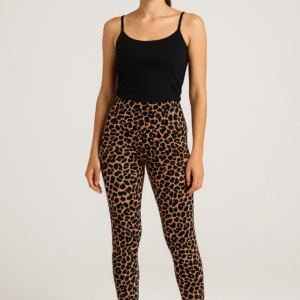 leopar desenli spor tayt