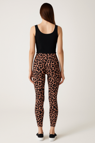 leopar desenli toparlayıcı tayt
